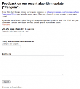feedback on recent penguine update